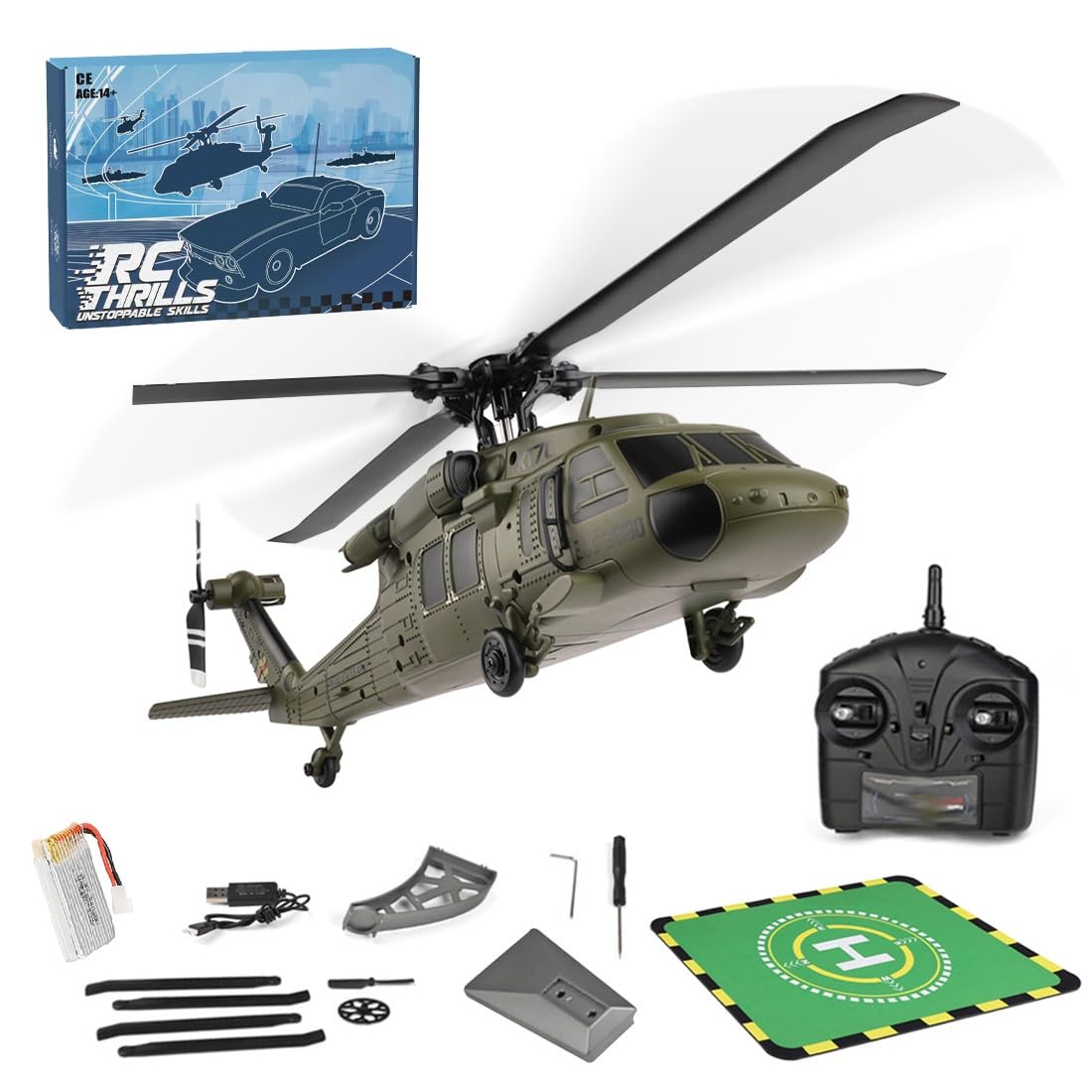 Buy MindXplore WL K170 RC Helicopter Model, Black Hawk UH-60L 170